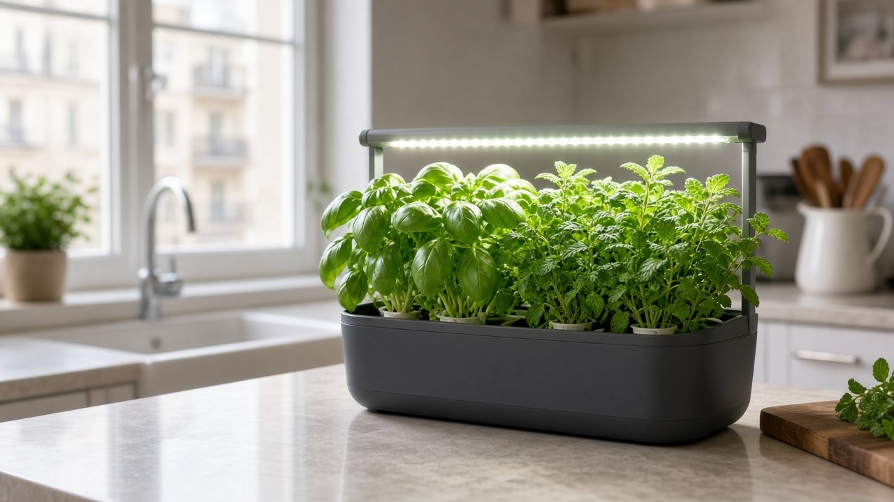 Kits hydroponiques et herbes fraîches pour appartement